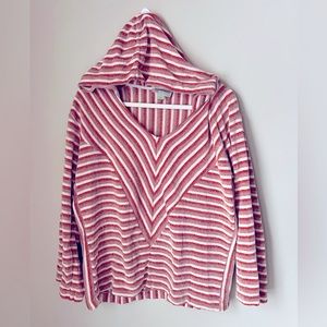 Anthropologie Women’s chenille striped hooded sweater